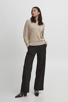 B.Young Cropped Ponte Knit Joggers, camel