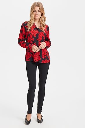 Black w. red flower