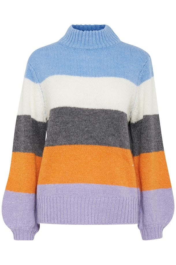 Cornflower Blue Combi Knitted Pullover From B Young Buy