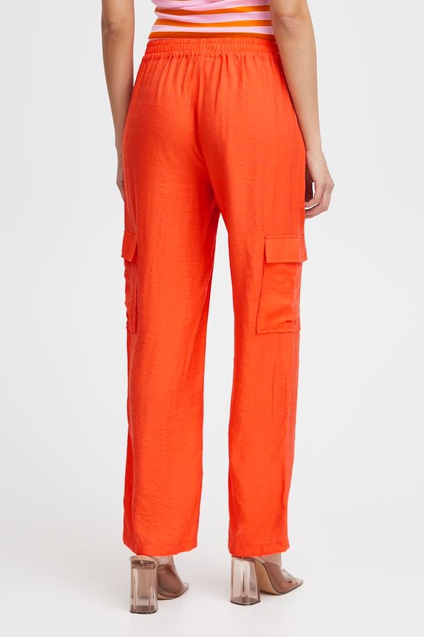 Women's Baggy Parachute Pants in Flame Orange