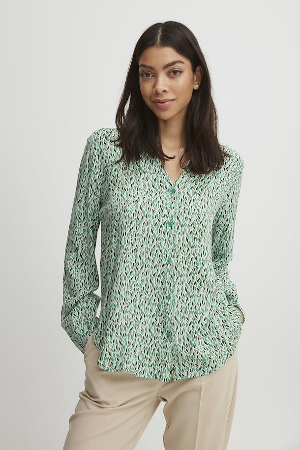 b.young Langærmet skjorte Ming Green Mix – Køb Ming Green Mix Langærmet skjorte fra 34-