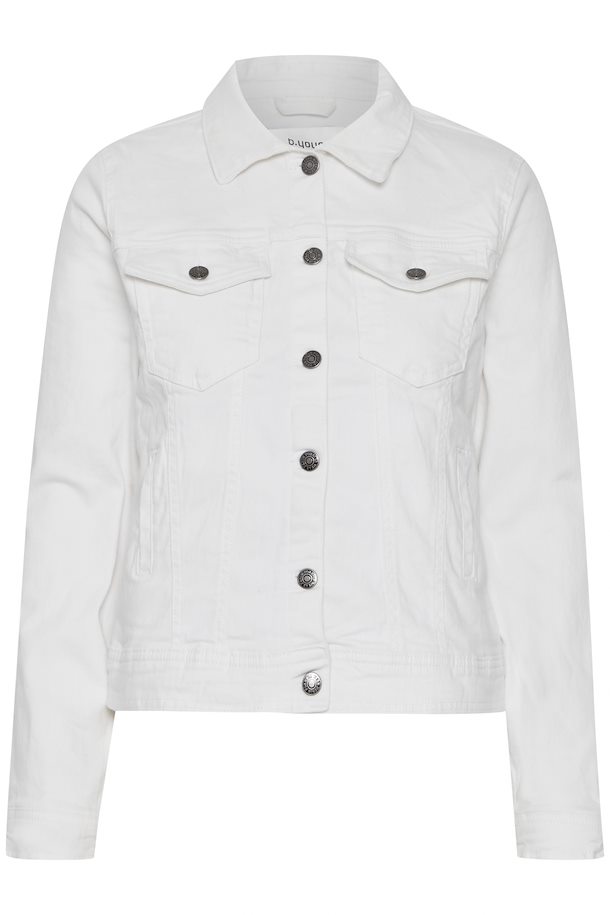 b.young BYPully Denim jacket Optical White – Shop Optical White BYPully ...